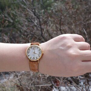 Ladies Genuine Leather Watch Mother Of Pearl